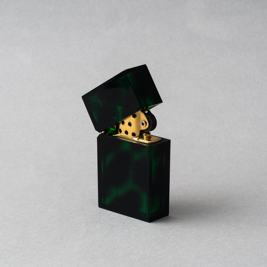 TSUBOTA PEARL - Hard Edge Marble Green Petrol Lighter