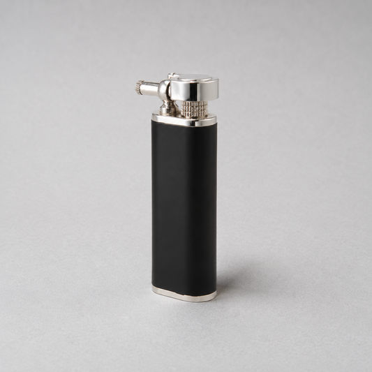 TSUBOTA PEARL - Quest Smooth Black Leather Petrol Lighter