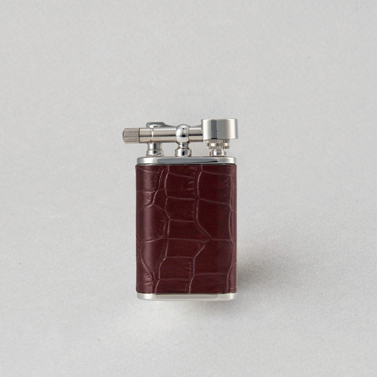 TSUBOTA PEARL - NB Long Croco Leather Brown Petrol Lighter